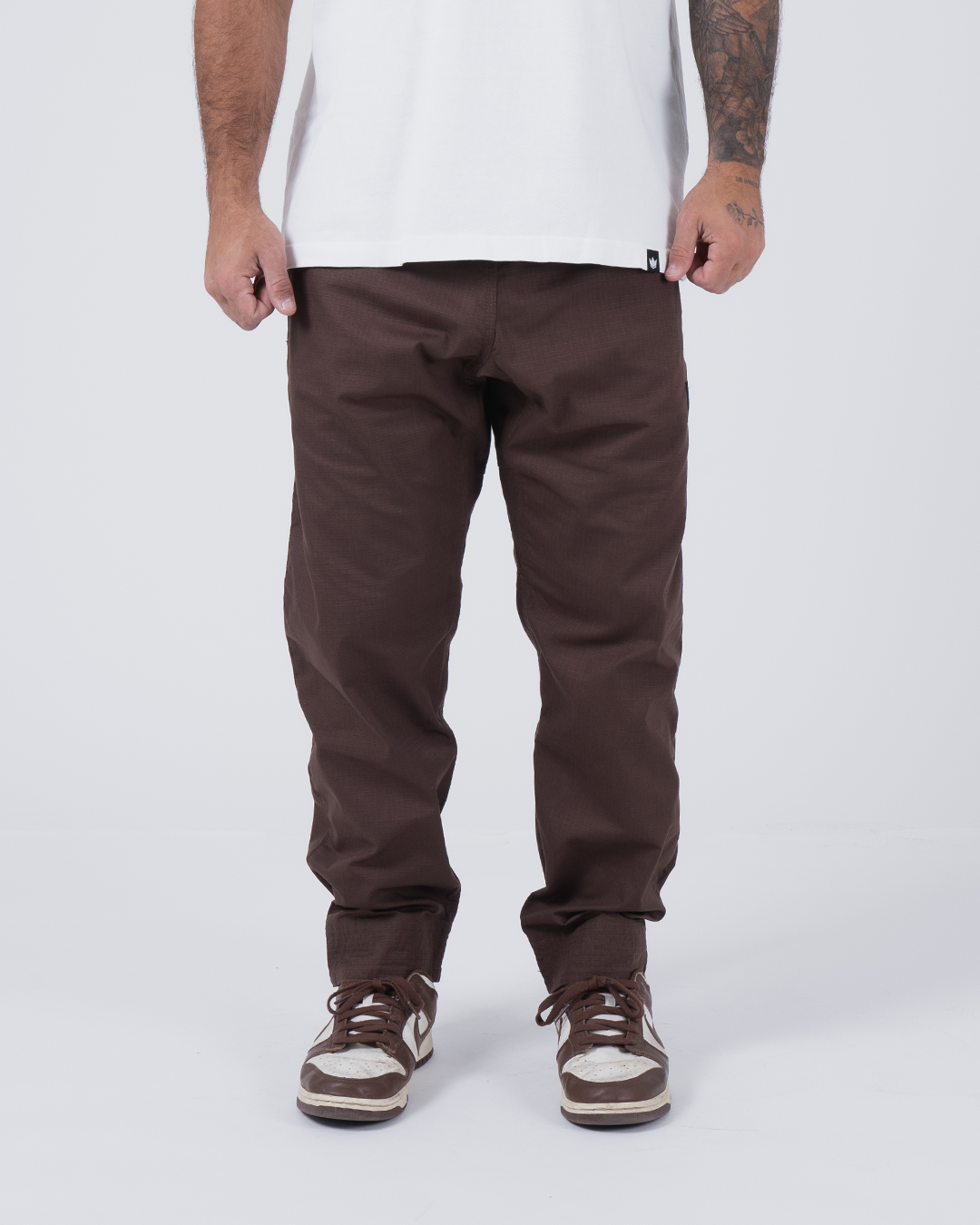 Casual Rip Stop Gi Pant - Brown | Kingz.com