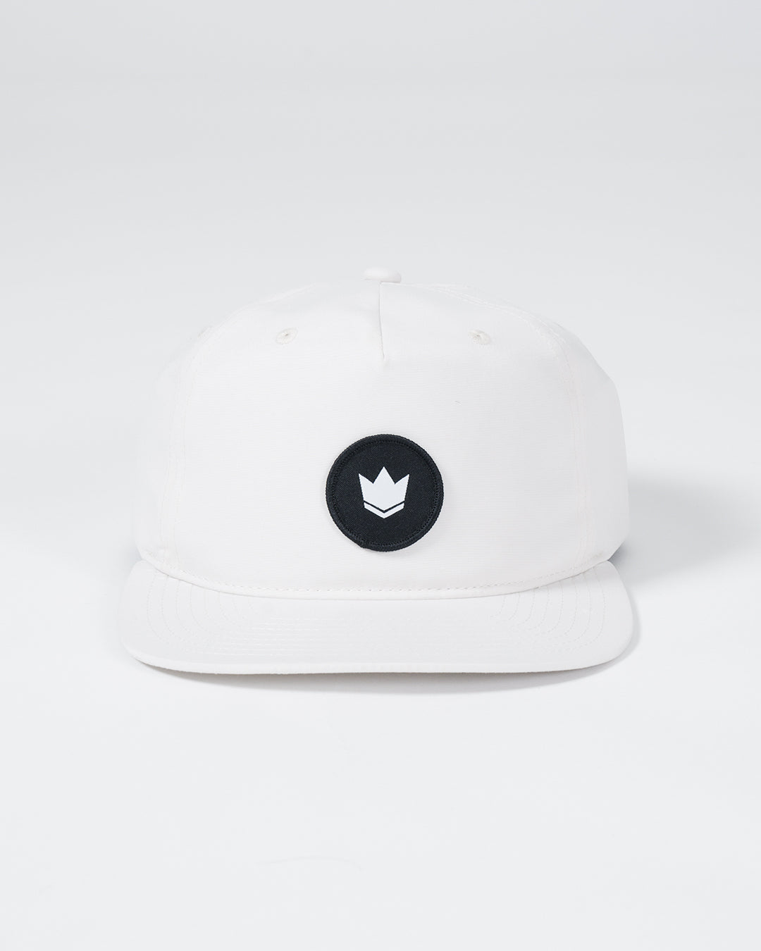 Crown Patch 5-Panel Strapback Hat - Natural