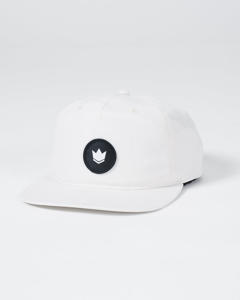 Crown Patch 5-Panel Strapback Hat - Natural