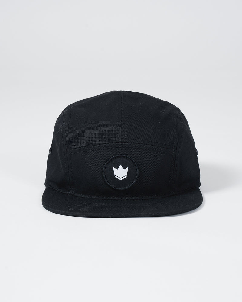 Crown Patch Strapback Hat - Black