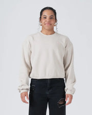 Kingz_Script Crewneck Sweatshirt_Bone_Women_KZWH06_01