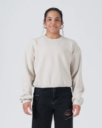 Kingz_Script Crewneck Sweatshirt_Bone_Women_KZWH06_01