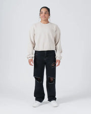 Kingz_Script Crewneck Sweatshirt_Bone_Women_KZWH06_09