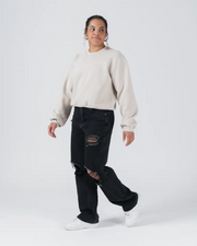 Kingz_Script Crewneck Sweatshirt_Bone_Women_KZWH06_10