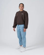 Kingz_Script Crewneck Sweatshirt_Brown_Women_KZWH06_07