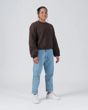 Kingz_Script Crewneck Sweatshirt_Brown_Women_KZWH06_09