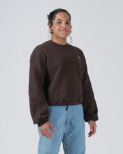 Kingz_Script Crewneck Sweatshirt_Brown_Women_KZWH06_08