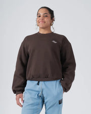 Kingz_Script Crewneck Sweatshirt_BROWN_Women_KZWH06_06