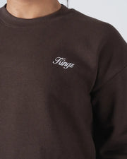 Kingz_Script Crewneck Sweatshirt_Brown_Women_KZWH06_10