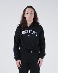 Arte Suave Women's Crop Hoodie Black from Kingz