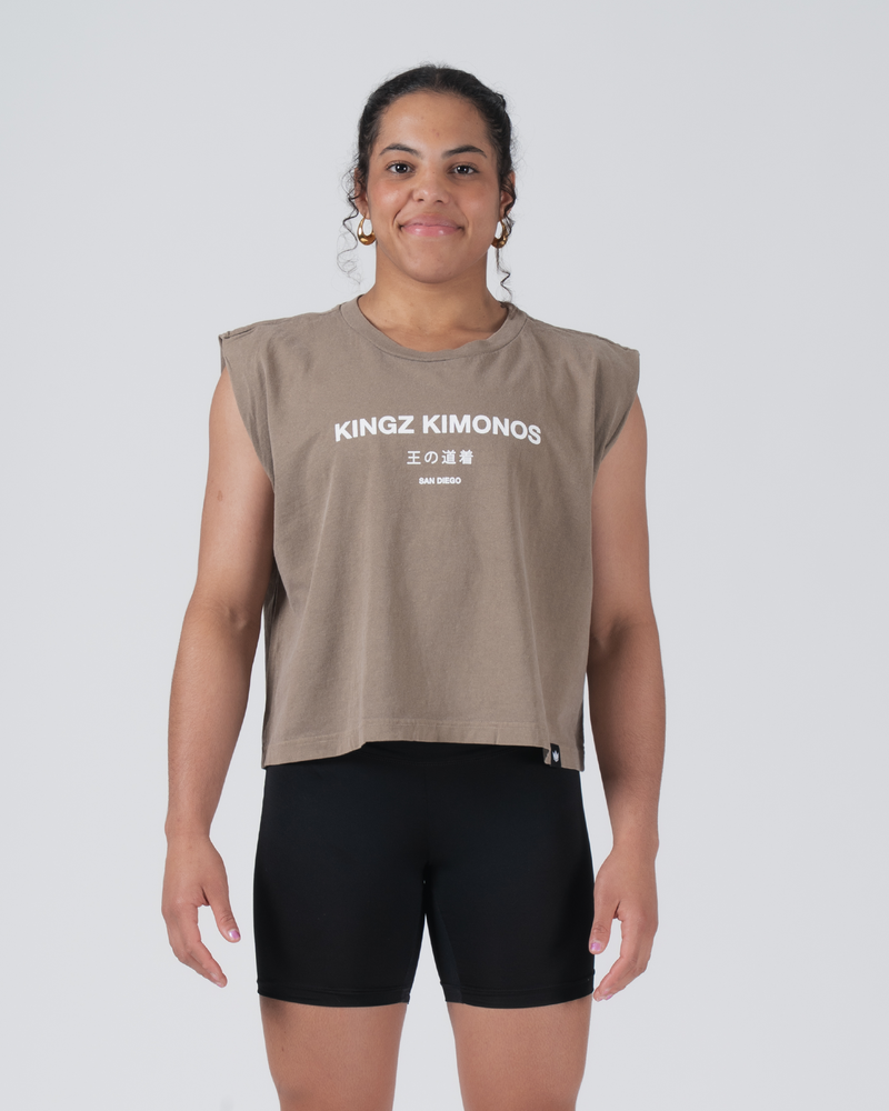 HQ  Women's Crop Tank - Brown