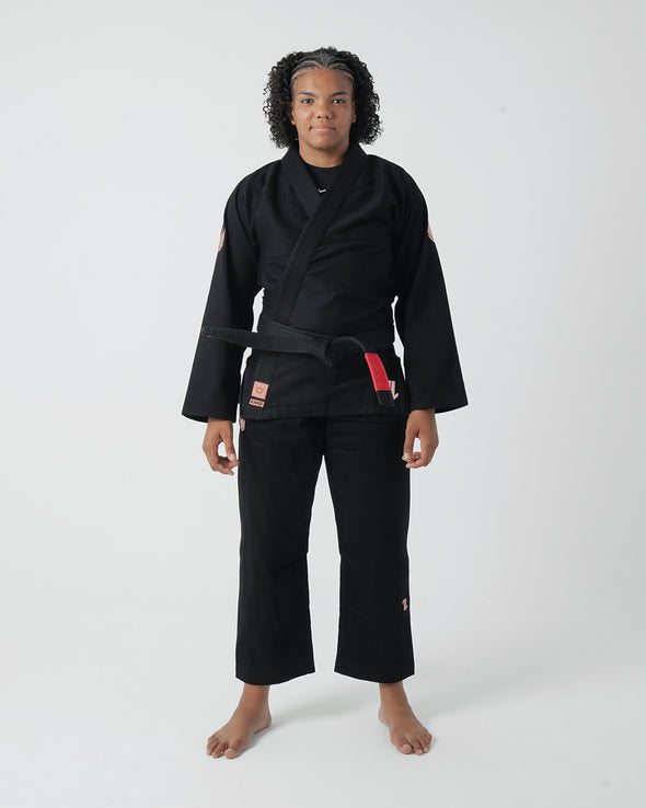 The ONE Jiu Jitsu Gi pour Femme - Noir/Or Rose - Ceinture Blanche GRATUITE