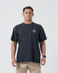 Kingz Rose V2 Tee - Front View - Crown Rose Gentle Art Chest Graphic - Black BJJ Tee