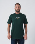 Kingz Fearless Tee - Front View - Fearless LO7 Leandro Lo Champion Tribute Chest Graphic - Dark Forest Green BJJ Tee