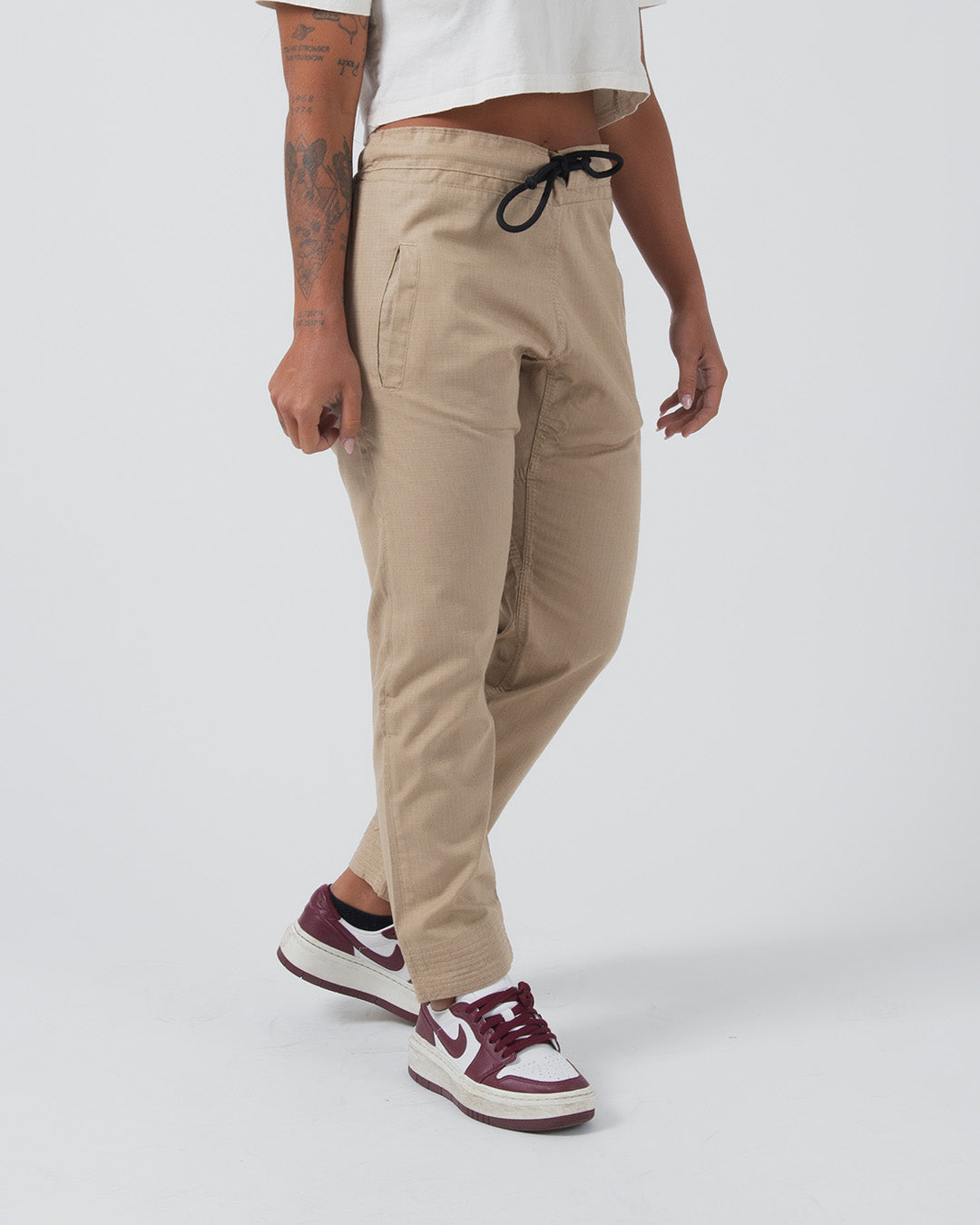 Casual Rip Stop Gi Pant - Khaki - KINGZKIMONOS.com