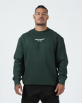 Kingz Solo Crewneck - Front View - Kingz Kimonos Est 2011 Chest Print - Dark Forest Green - BJJ Streetwear Crewneck