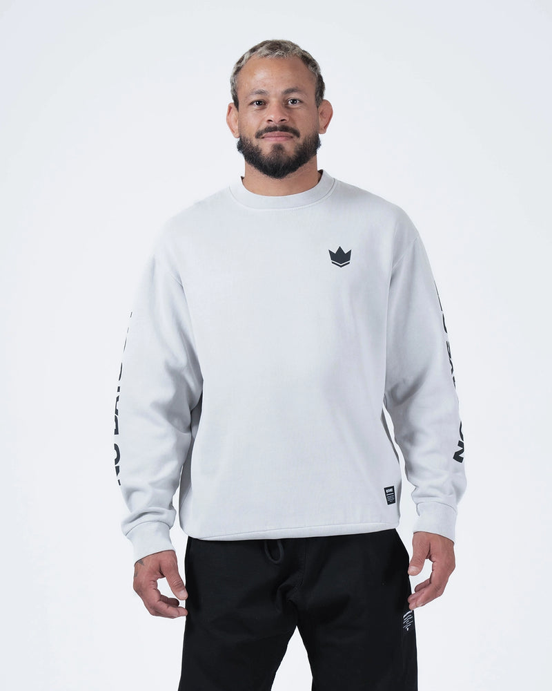 No Days Off Crewneck Sweater - Light Gray