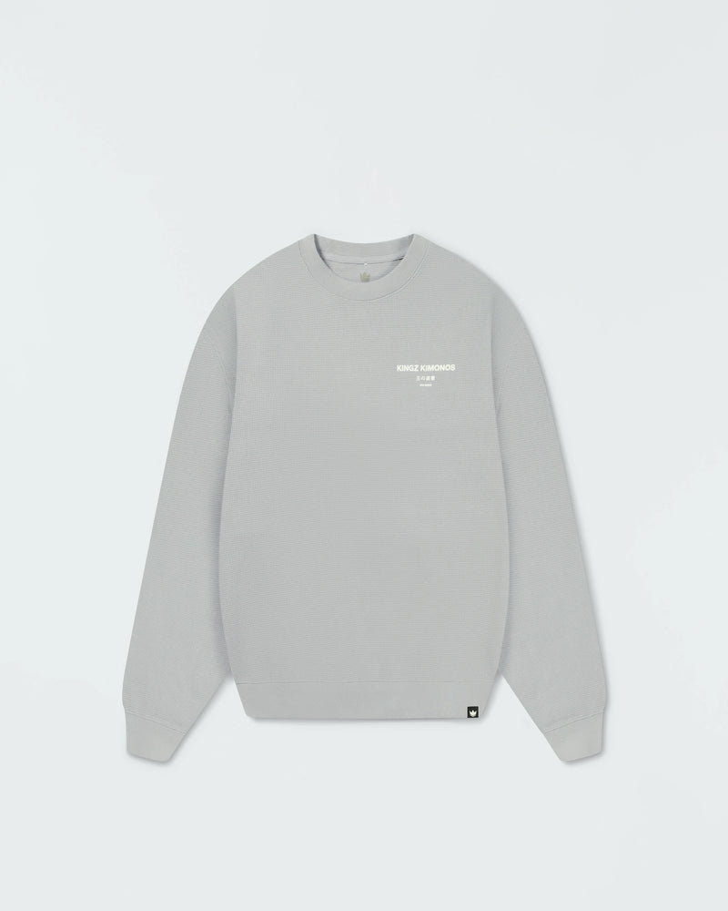 Kingz HQ Waffle Sweatshirt - Dove Grey