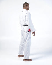 Kingz Kore V2 BJJ Gi White - Angled Back View 380 GSM Micro Pearl Weave Jacket