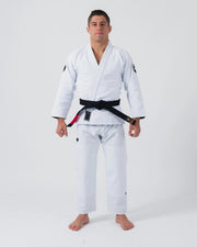 Kingz Balistico 4.0 BJJ Gi White - Full Body Front View Athlete Wearing Complete Gi Set