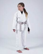 Kingz Born to Rule Youth Jiu Jitsu Gi - White - Back View Young Athlete White Gi Yellow Belt Bold Back Patch Text Lightweight Design BJJ Gi Training [color:White]