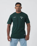 Kingz Resilience Tee - Front View - Resilience Script Crown Chest Graphic Heavyweight Cotton - Military Green BJJ Tee