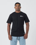 Kingz Shades Tee - Front View - Shades of Grey BJJ Chest Patch Label Heavyweight Cotton - Black BJJ T-Shirt