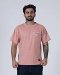 Kingz Gentle Art Club Tee - Front View - Gentle Art Club San Diego Est 2011 Chest Graphic - Muted Pink BJJ