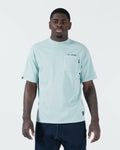 Kingz Jiu Jitsu Squad V2 Tee - Front View - JIU JITSU Text Chest Pocket - Sea Foam BJJ Pigment Dye T-Shirt