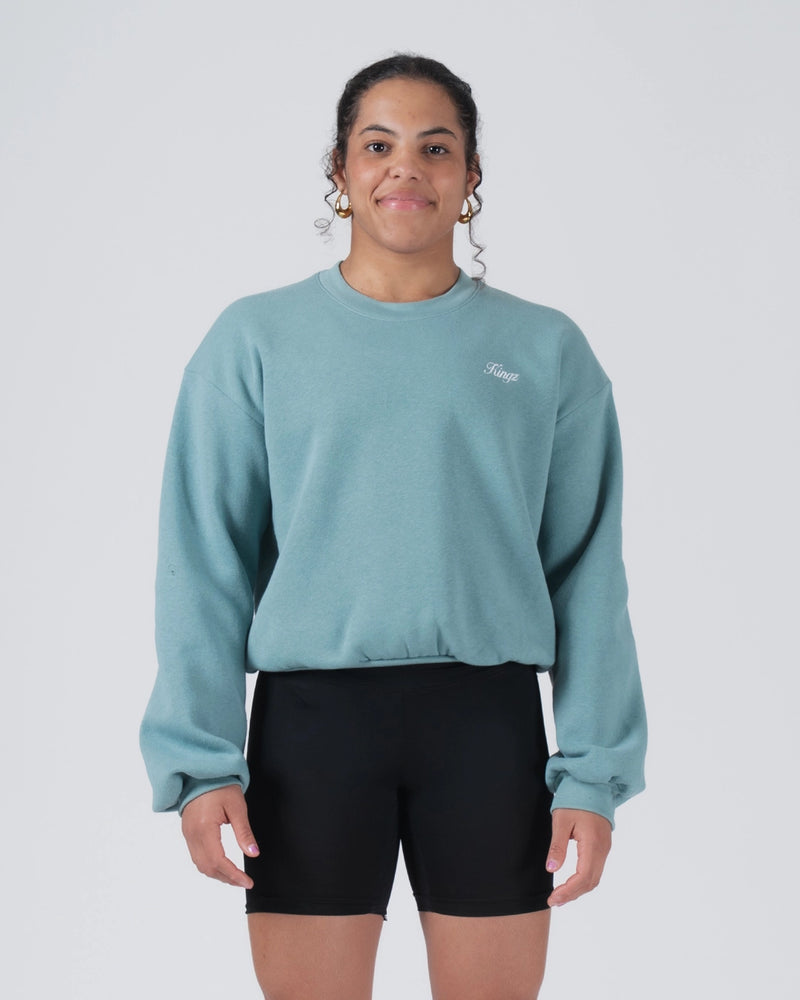 Script Women's Crewneck Sweatshirt - Dusty Teal