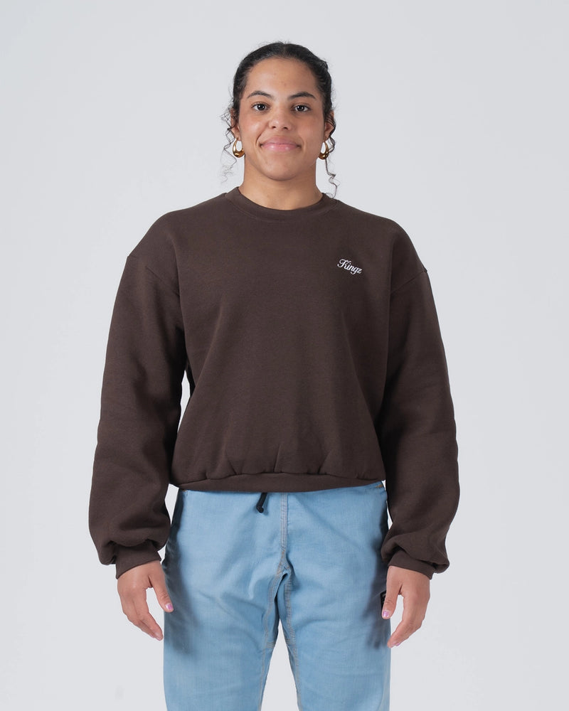 Script Women's Crewneck Sweatshirt - Earthy brown