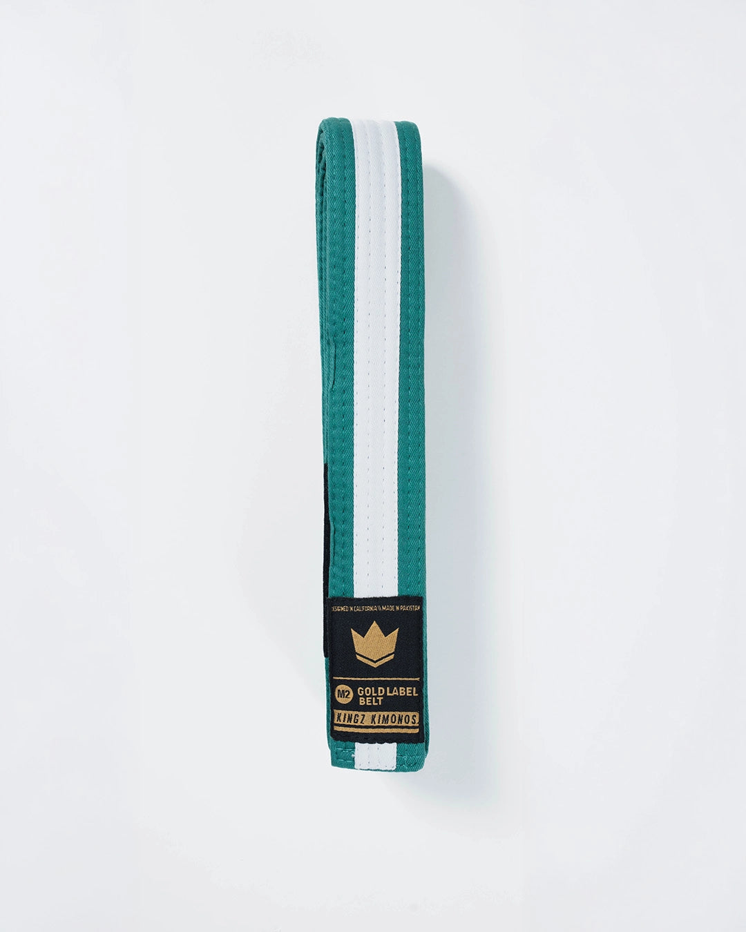 Gold Label V2 Kids Belt - White Stripe - Green/White
