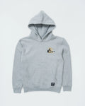 Kingz Jiu Jitsu Culture Youth Hoodie - Flat Lay Front - Grappling Chest Graphic - Heather Grey - Youth BJJ Hoodie