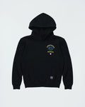 Kingz Submission Hunter Youth Hoodie - Flat Lay Front - Lion Chest Graphic and Pocket - Black - Youth BJJ Hoodie