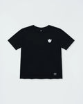 Kingz Kore V2 Youth Tee - Front View - White Crown Chest Logo - Black Youth BJJ Training Tee