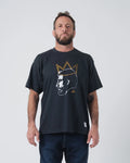 Kingz Crown Tee - Front View - Leandro Lo LO Crown Profile Portrait Gold Crown Legacy Champion - Black BJJ Tee
