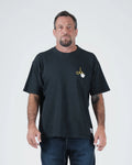 Kingz Leandro Lo Signature Tee - Front View - LO Signature Chest Logo - Black BJJ Champion Tribute Shirt